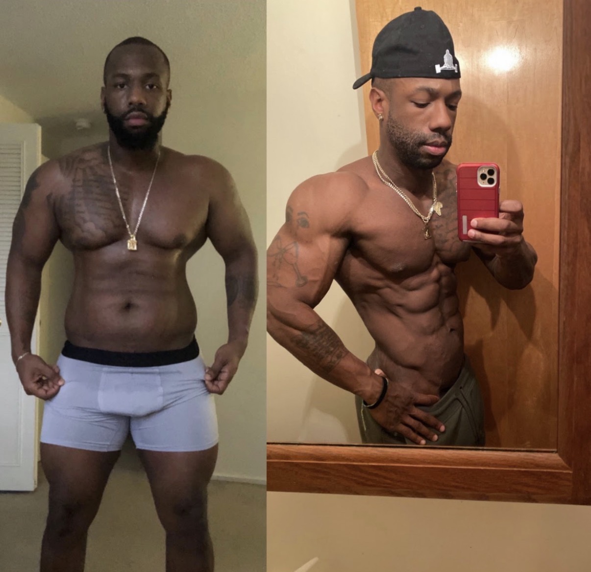 Client progress - shredded physique